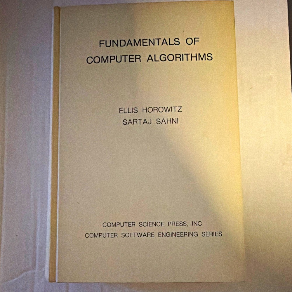 Fundamentals of Computer Algorithms Horowitz Sahni Computer Science Press